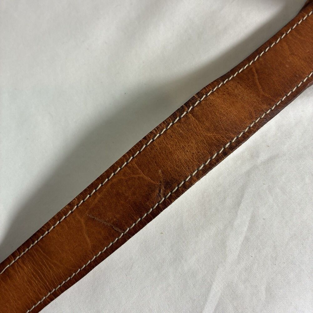 VTG Joan & David Belt Small Brown Leather Sculptural Waist Statement Boho 90s - Picture 8 of 11